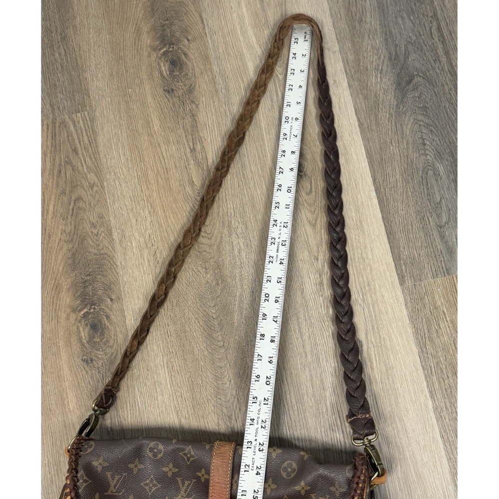 Vtg Boho Upcycled Louis Vuitton Monogram Fringe Crossbody Bag Western with Charm - Picture 11 of 16